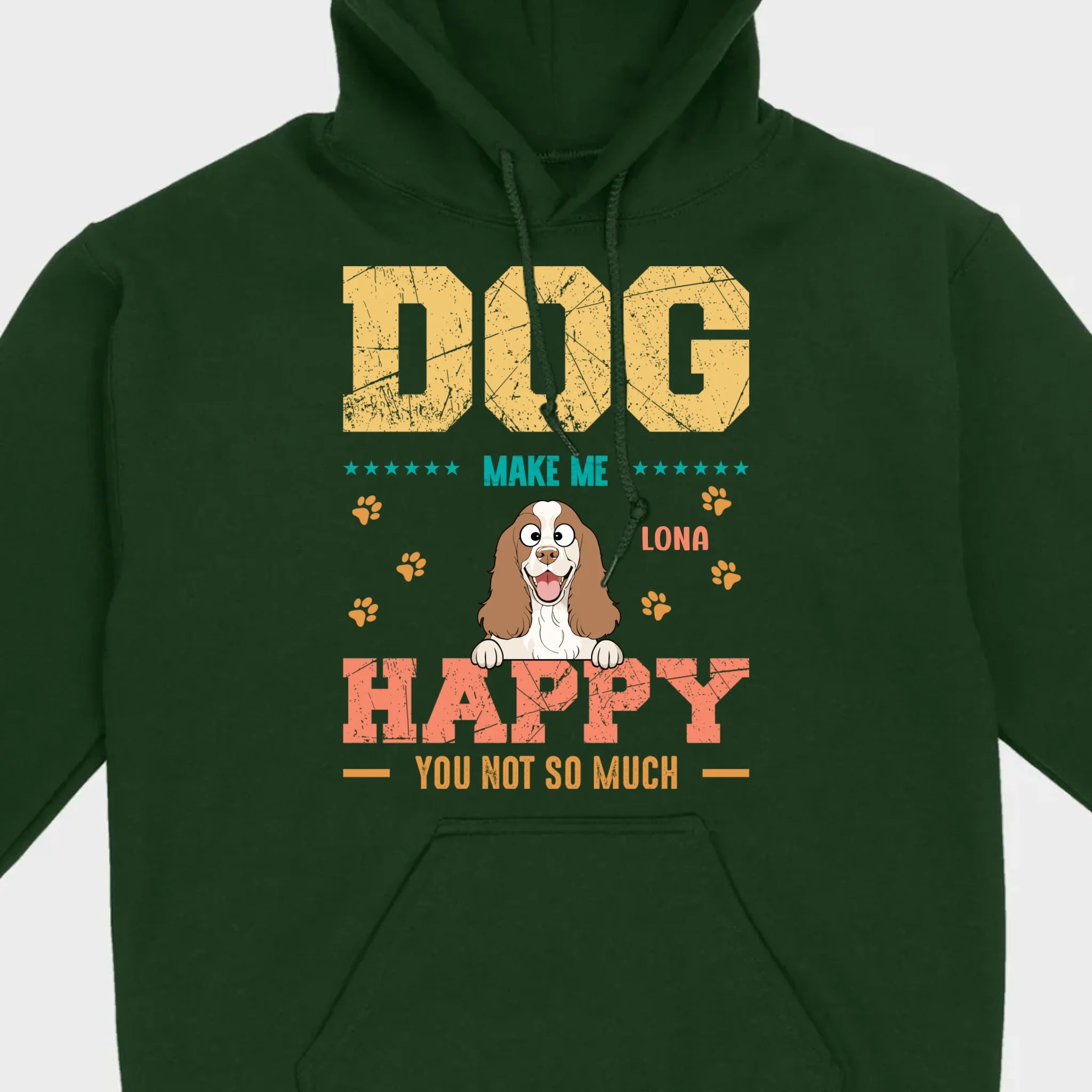 Custom “Dog Make Me Happy” American Cocker Spaniel Basic Tee – 89Prints
