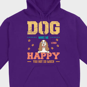 Custom “Dog Make Me Happy” American Cocker Spaniel Basic Tee – 89Prints