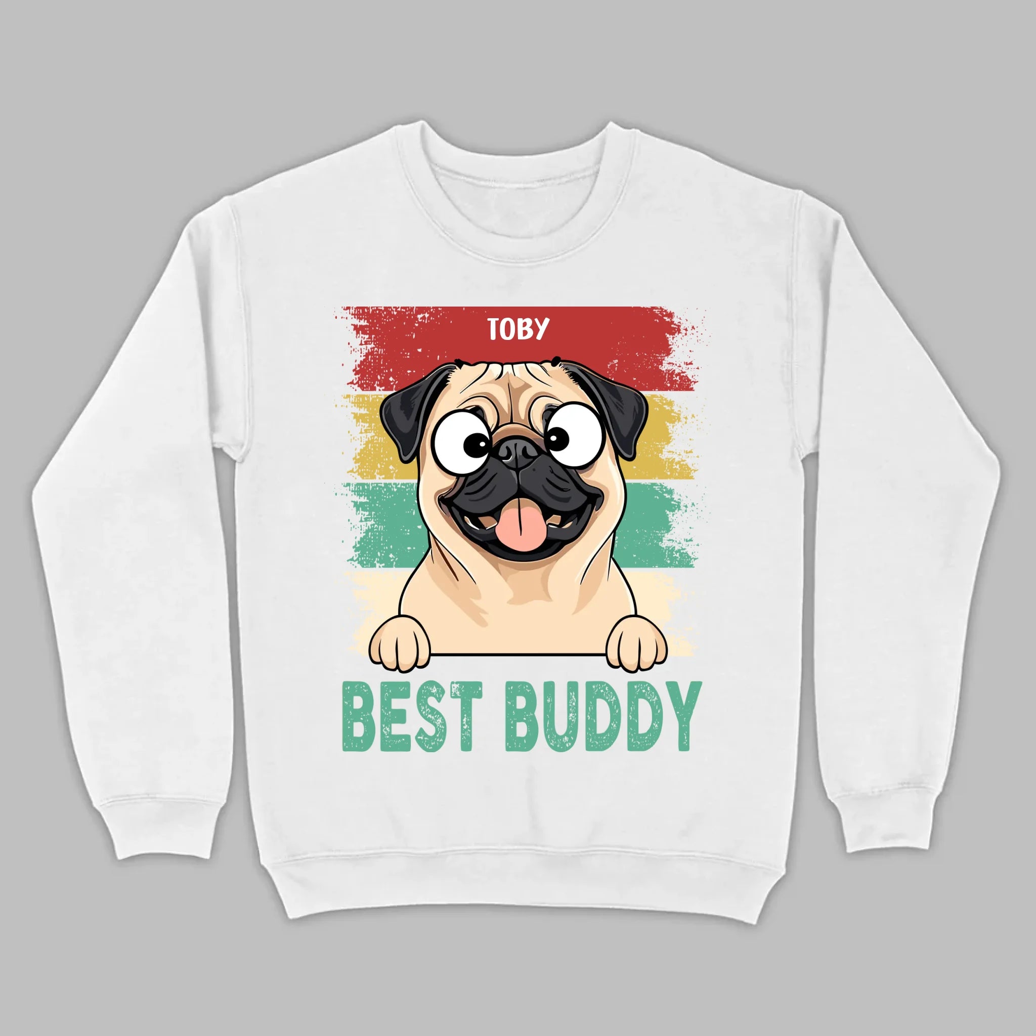 Custom Pug Best Buddy Basic Tee - Personalized Funny Dog Breed T-Shirts - 89Prints