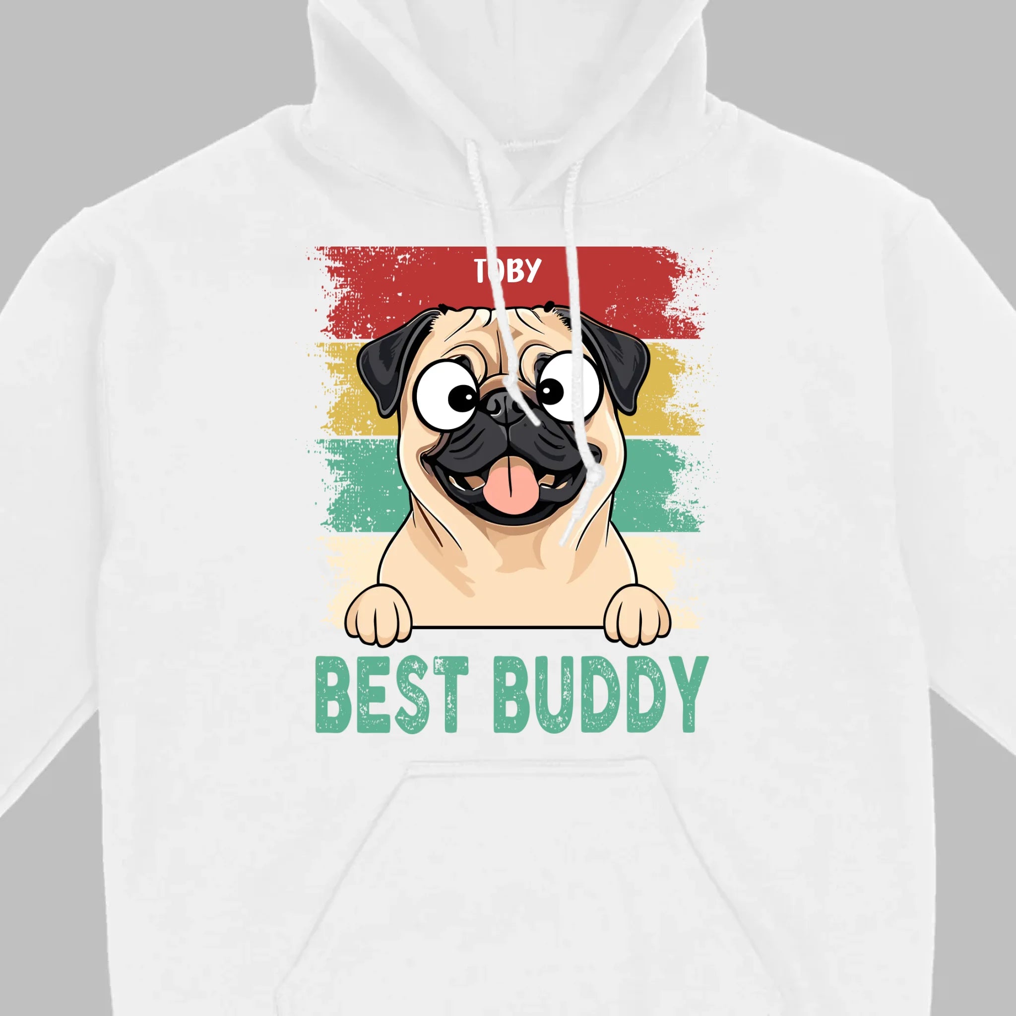 Custom Pug Best Buddy Basic Tee - Personalized Funny Dog Breed T-Shirts - 89Prints
