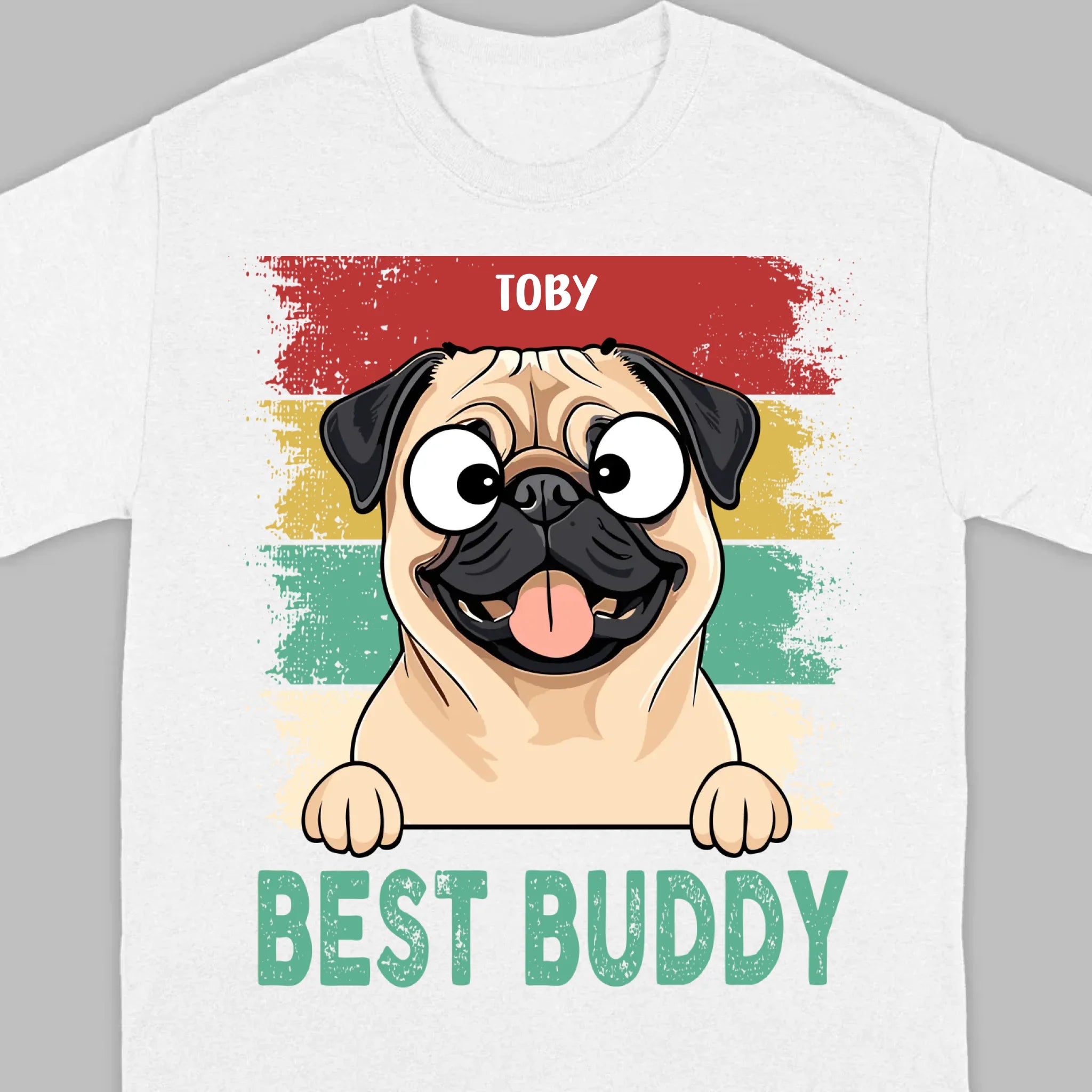 Custom Pug Best Buddy Basic Tee - Personalized Funny Dog Breed T-Shirts - 89Prints