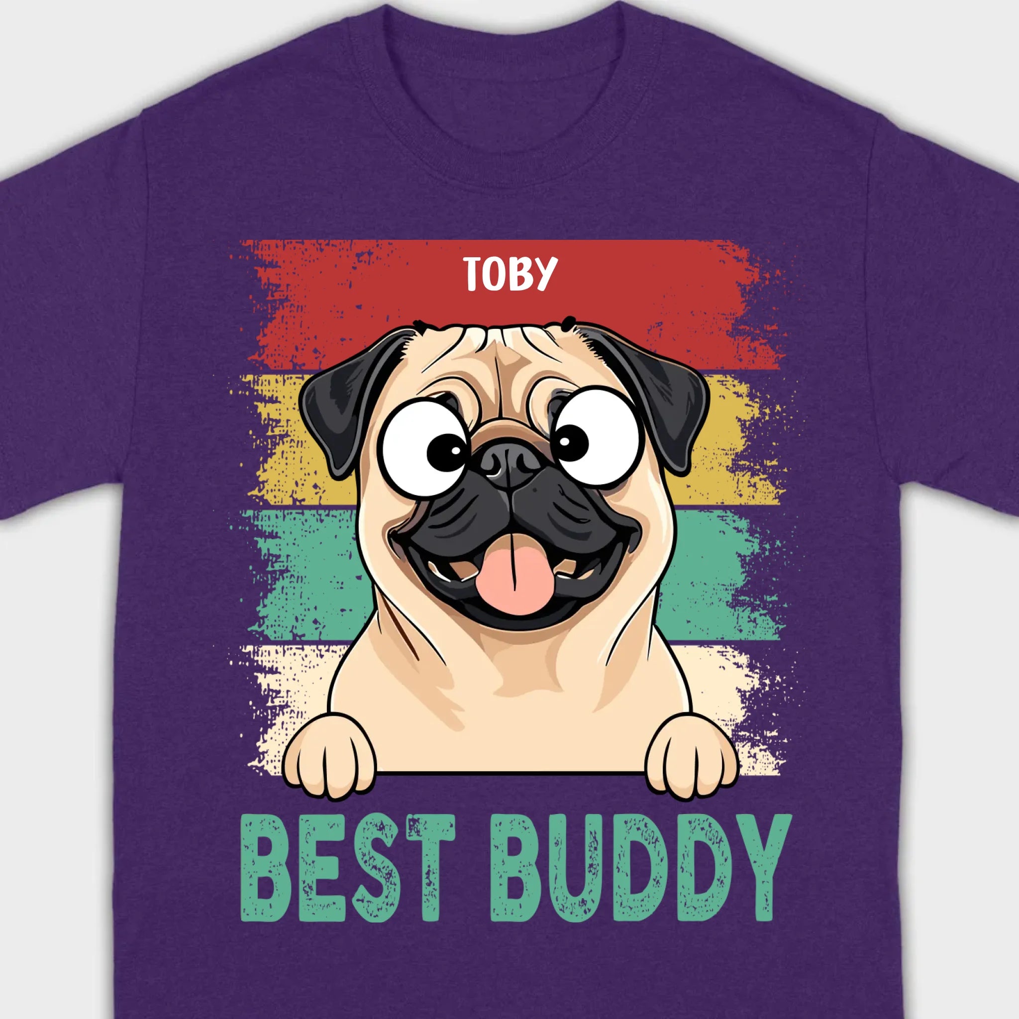 Custom Pug Best Buddy Basic Tee - Personalized Funny Dog Breed T-Shirts - 89Prints