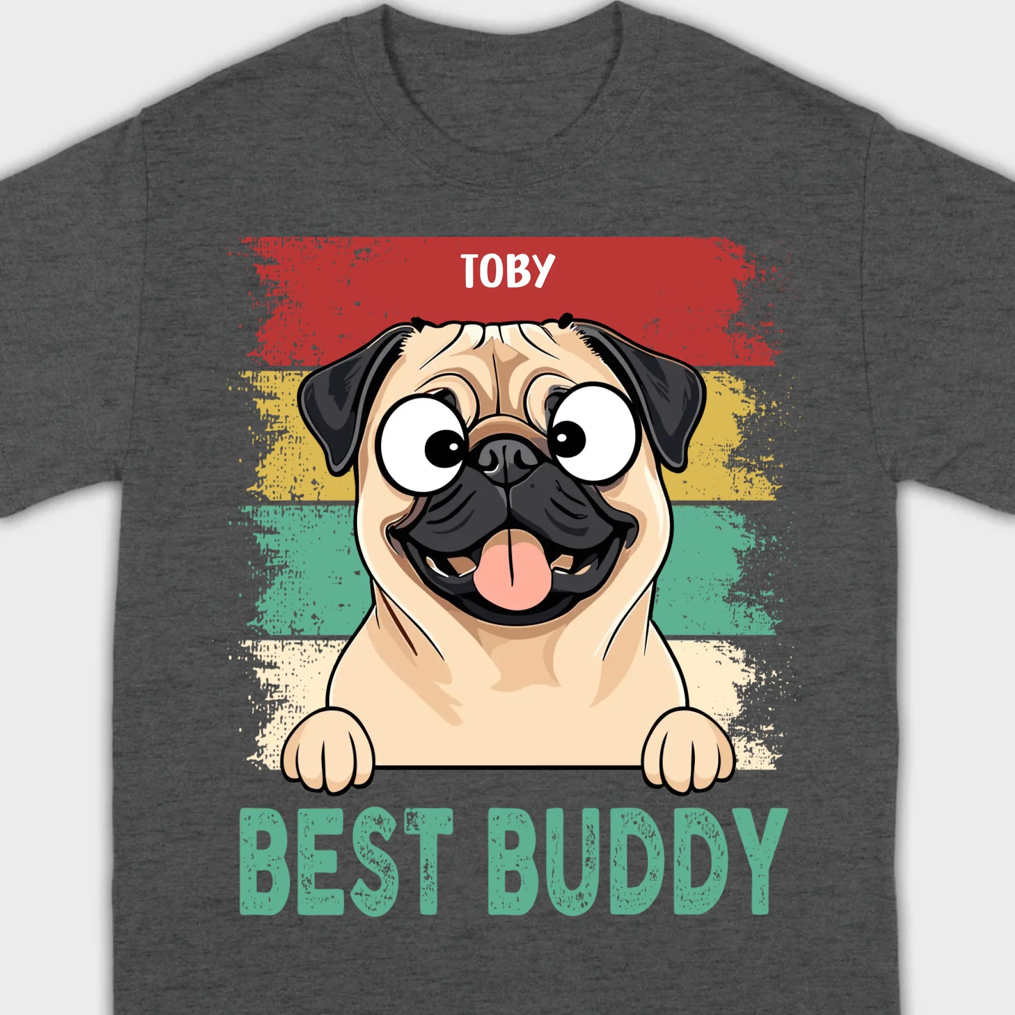 Custom Pug Best Buddy Basic Tee - Personalized Funny Dog Breed T-Shirts - 89Prints