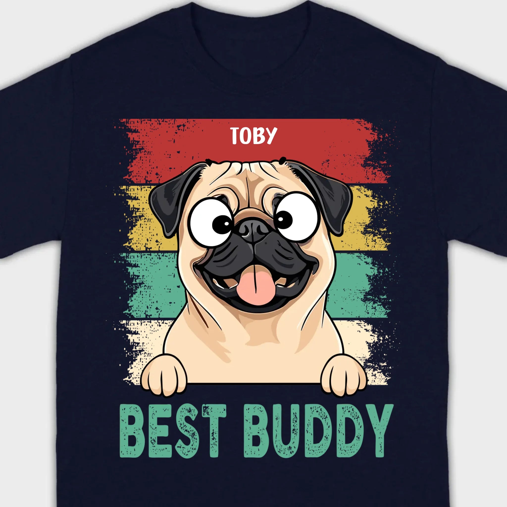 Custom Pug Best Buddy Basic Tee - Personalized Funny Dog Breed T-Shirts - 89Prints