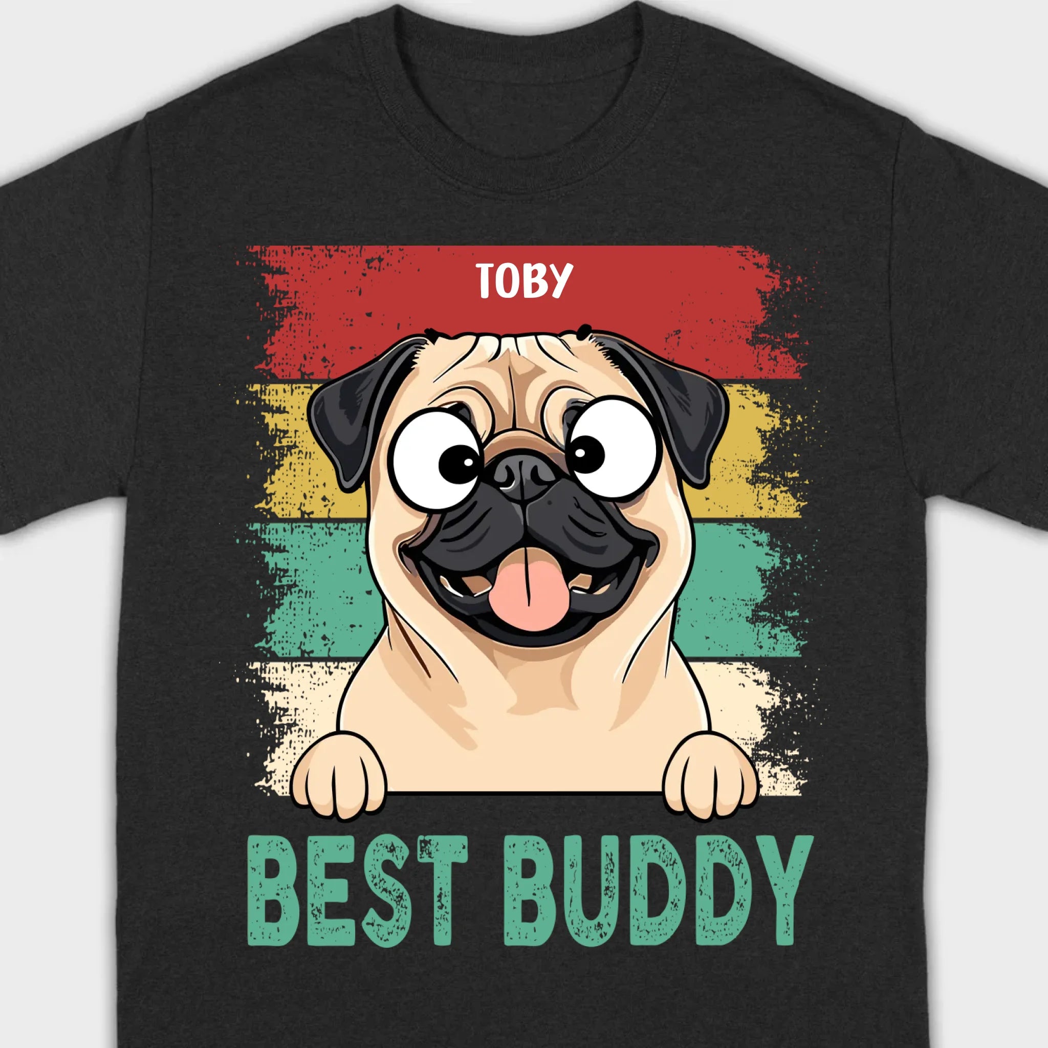 Custom Pug Best Buddy Basic Tee - Personalized Funny Dog Breed T-Shirts - 89Prints