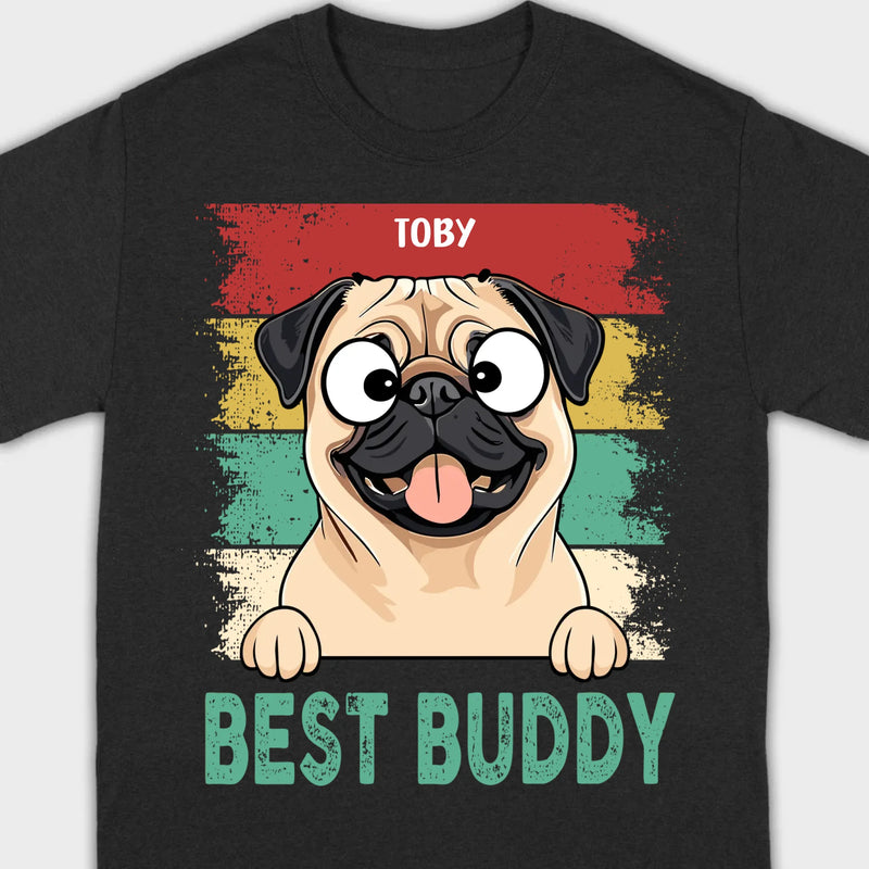 Custom Pug Best Buddy Basic Tee - Personalized Funny Dog Breed T-Shirts - 89Prints