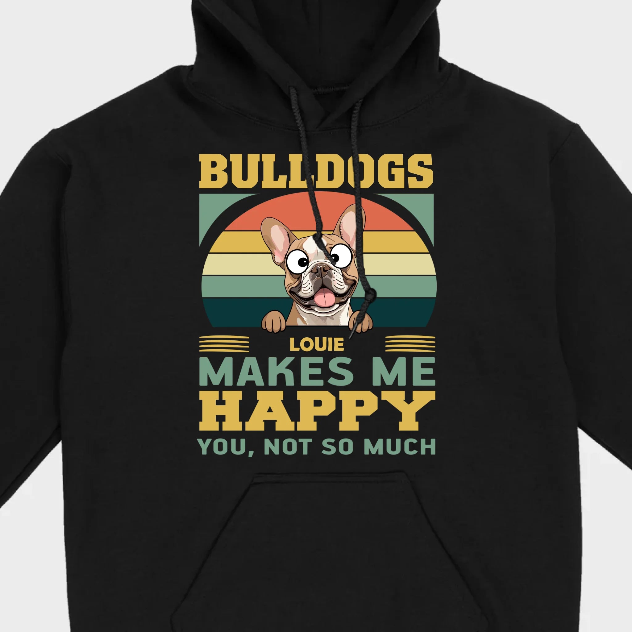 Custom French Bulldog Basic Tee - Bulldogs Make Me Happy Personalized T-Shirts - 89Prints