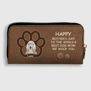 Personalized Dog Photo Leather Wallet – Custom Pet Portrait & Name Gift for Dog Mom - 89Prints