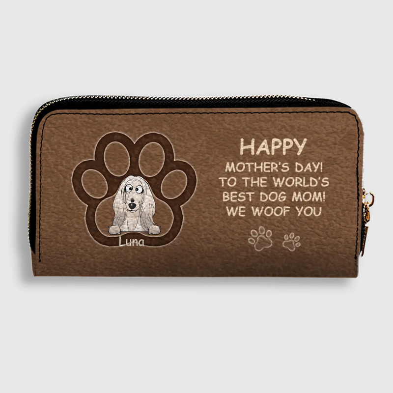 Personalized Dog Photo Leather Wallet – Custom Pet Portrait & Name Gift for Dog Mom - 89Prints