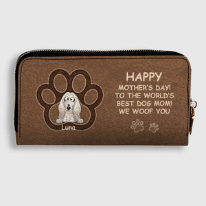 Personalized Dog Photo Leather Wallet – Custom Pet Portrait & Name Gift for Dog Mom - 89Prints