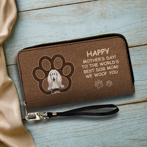 Personalized Dog Photo Leather Wallet – Custom Pet Portrait & Name Gift for Dog Mom - 89Prints