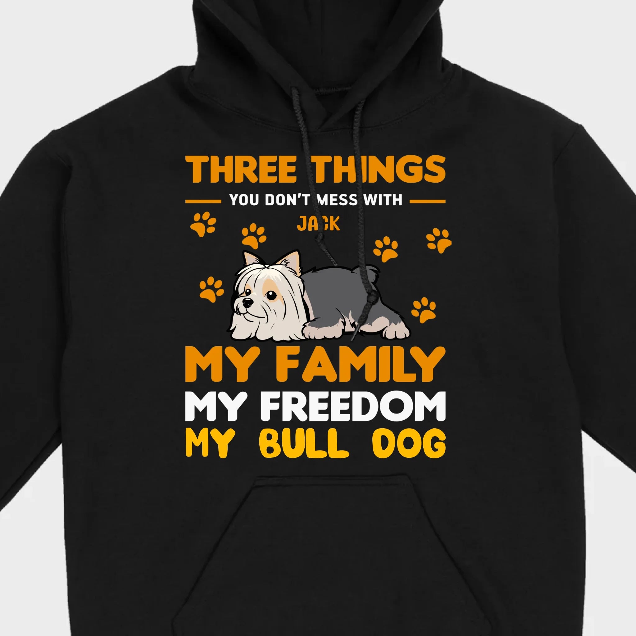 Custom Bull Dog Basic Tee - Three Things You Don't Mess With Personalized T-Shirts - 89Prints