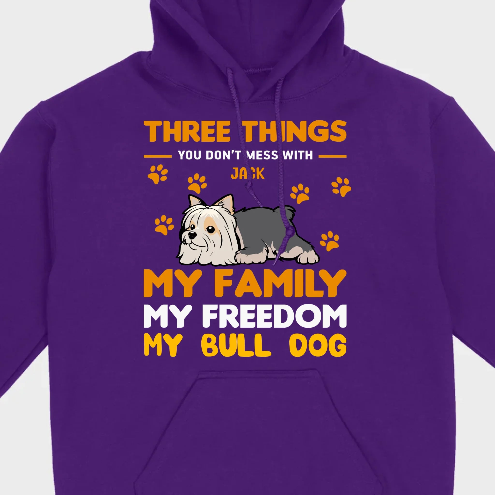 Custom Bull Dog Basic Tee - Three Things You Don't Mess With Personalized T-Shirts - 89Prints