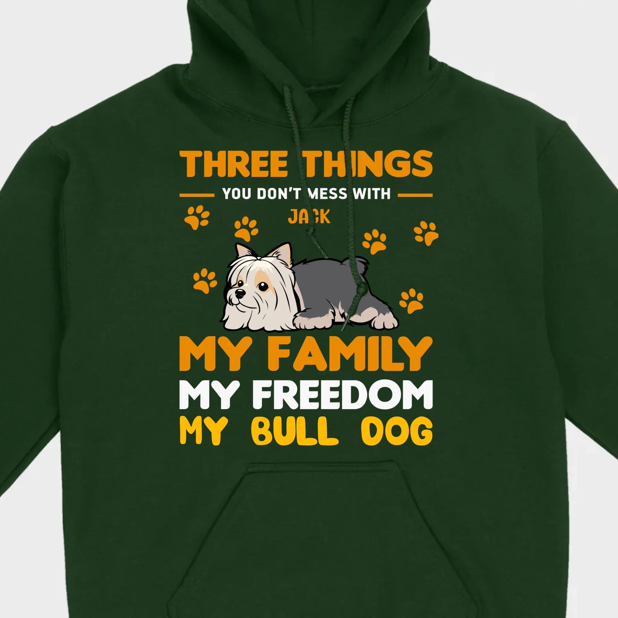 Custom Bull Dog Basic Tee - Three Things You Don't Mess With Personalized T-Shirts - 89Prints