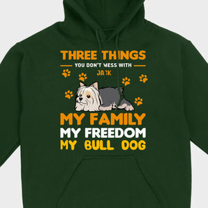 Custom Bull Dog Basic Tee - Three Things You Don't Mess With Personalized T-Shirts - 89Prints