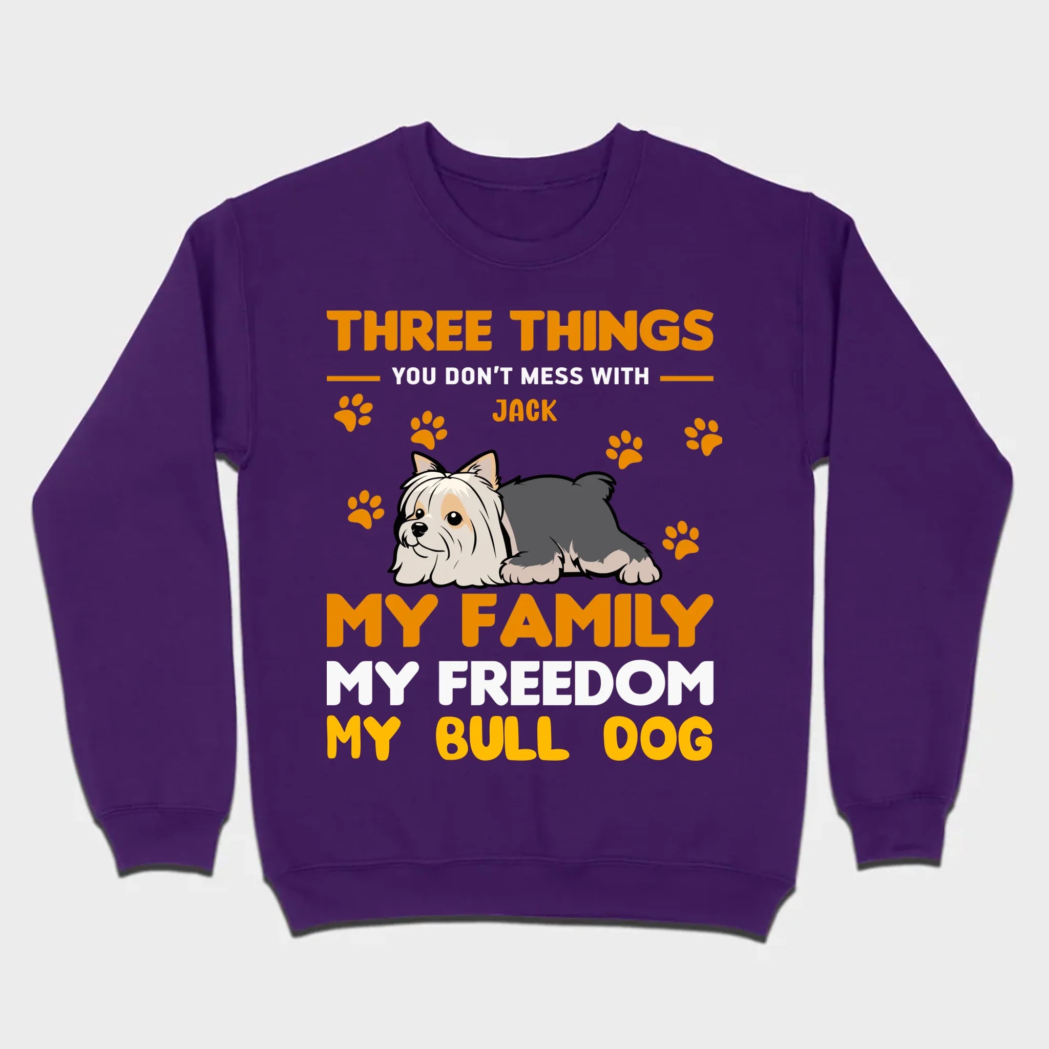 Custom Bull Dog Basic Tee - Three Things You Don't Mess With Personalized T-Shirts - 89Prints