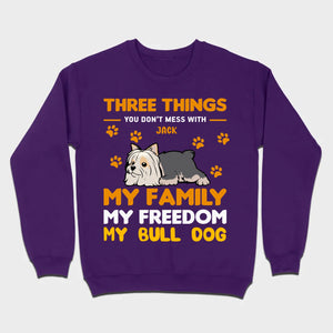 Custom Bull Dog Basic Tee - Three Things You Don't Mess With Personalized T-Shirts - 89Prints