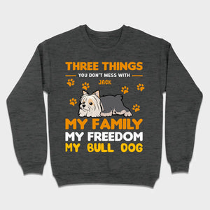 Custom Bull Dog Basic Tee - Three Things You Don't Mess With Personalized T-Shirts - 89Prints