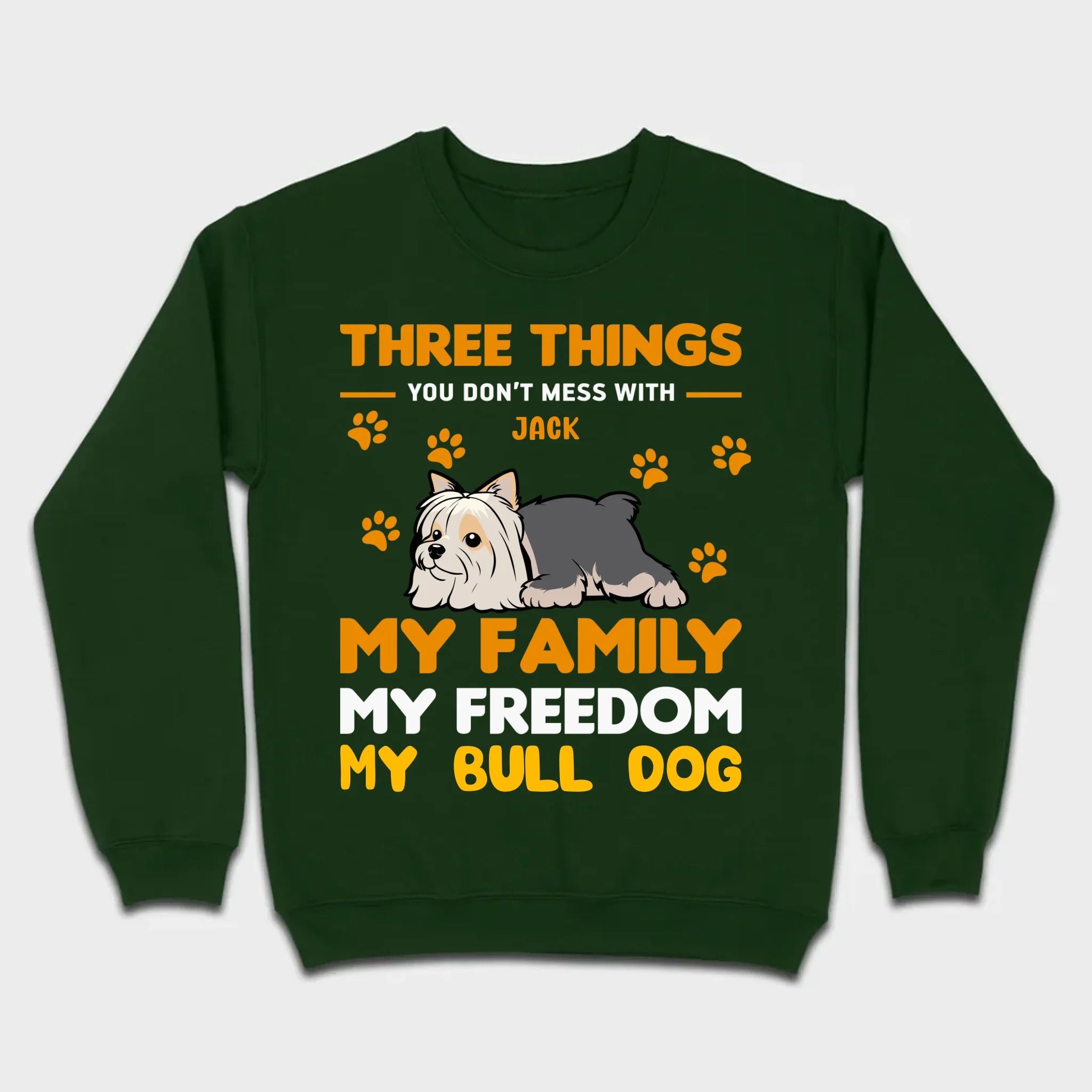 Custom Bull Dog Basic Tee - Three Things You Don't Mess With Personalized T-Shirts - 89Prints