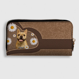 Personalized Dog Photo Leather Wallet – Custom Pet Portrait & Name Gift - 89Prints