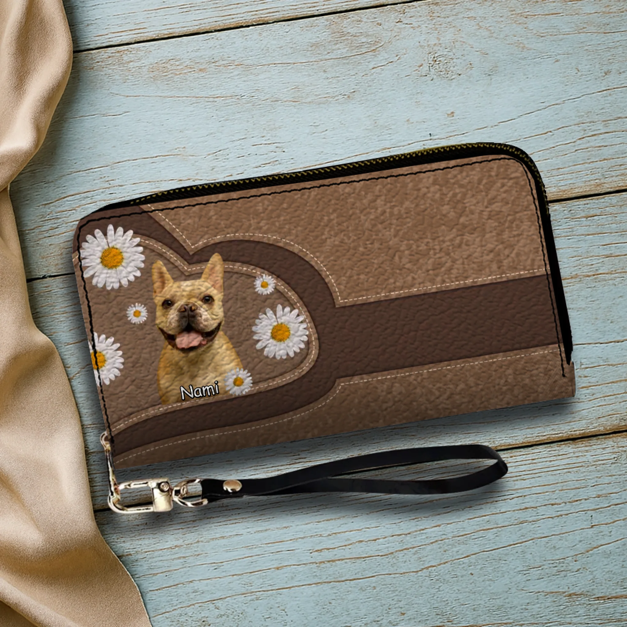 Personalized Dog Photo Leather Wallet – Custom Pet Portrait & Name Gift - 89Prints