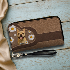 Personalized Dog Photo Leather Wallet – Custom Pet Portrait & Name Gift - 89Prints