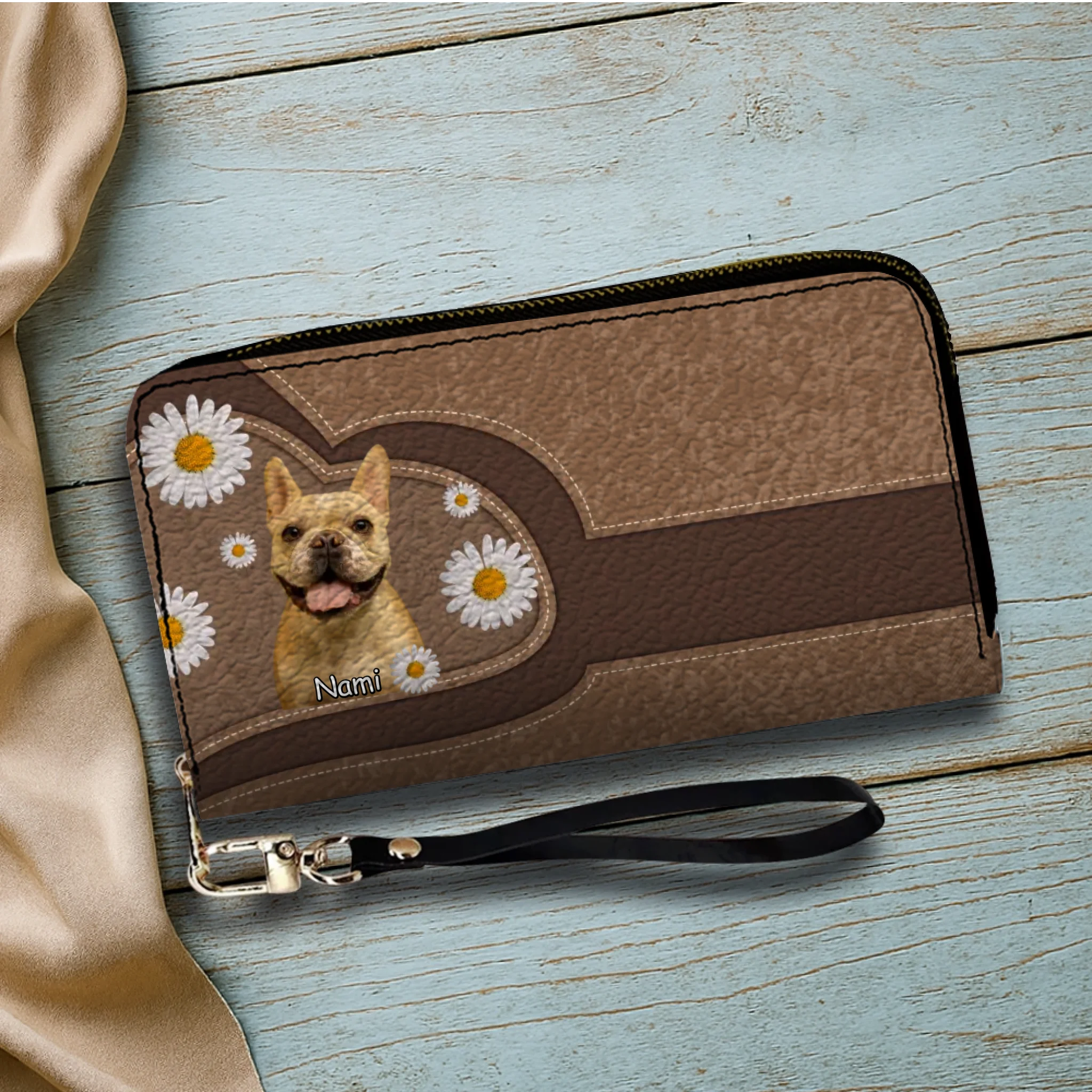 Personalized Dog Photo Leather Wallet – Custom Pet Portrait & Name Gift - 89Prints