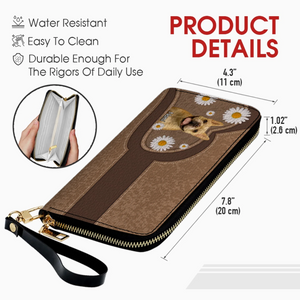 Personalized Dog Photo Leather Wallet – Custom Pet Portrait & Name Gift - 89Prints