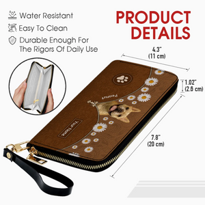 Custom Dog Photo Wallet - Personalized Pet Portrait Leather Purse with Name - 89Prints