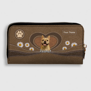 Personalized Dog Photo Leather Wallet – Custom Pet Portrait with Name - 89Prints
