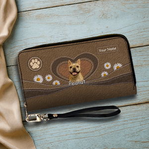 Personalized Dog Photo Leather Wallet – Custom Pet Portrait with Name - 89Prints