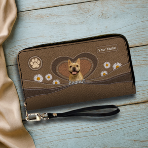 Personalized Dog Photo Leather Wallet – Custom Pet Portrait with Name - 89Prints