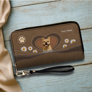 Personalized Dog Photo Leather Wallet – Custom Pet Portrait with Name - 89Prints