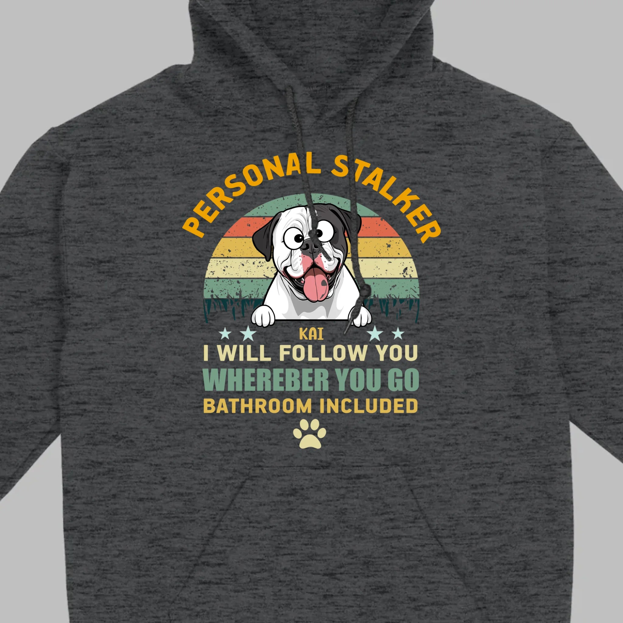 Custom American Bulldog Basic Tee - Personal Stalker Dog Personalized T-Shirts - 89Prints