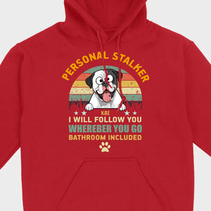 Custom American Bulldog Basic Tee - Personal Stalker Dog Personalized T-Shirts - 89Prints