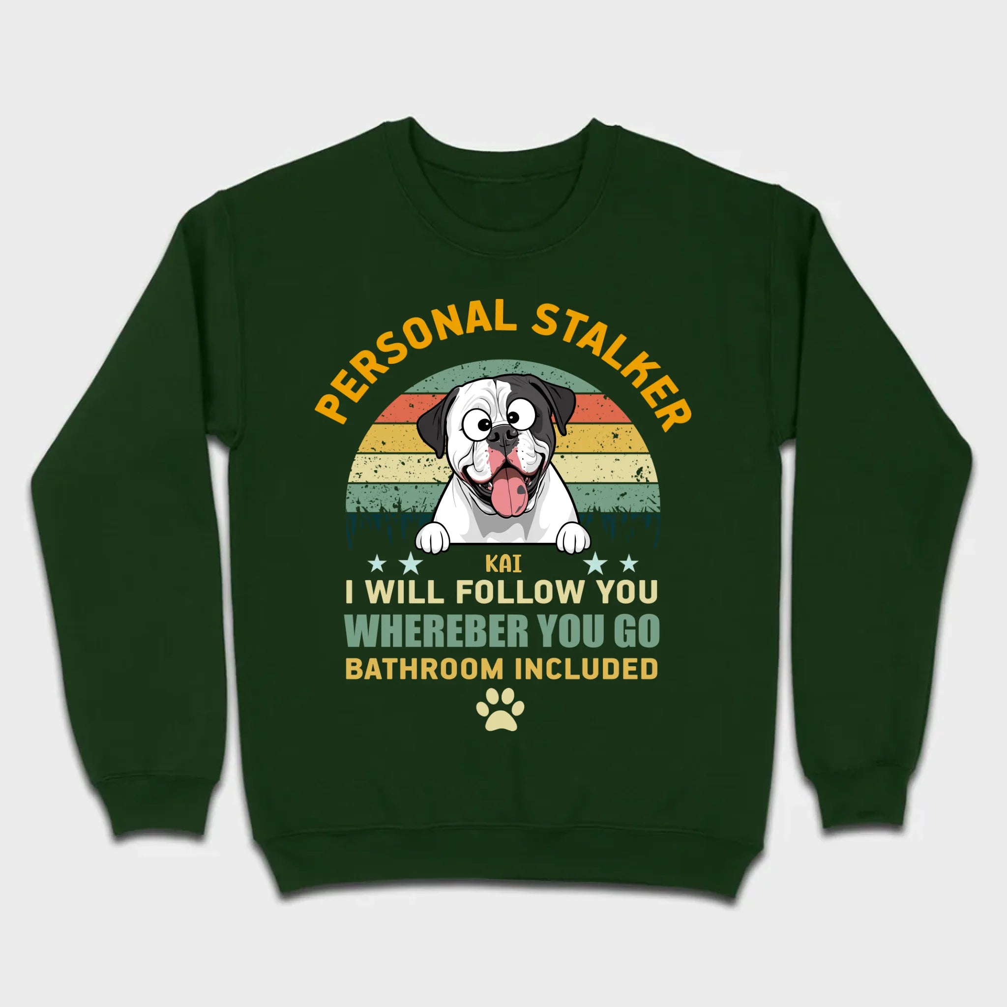 Custom American Bulldog Basic Tee - Personal Stalker Dog Personalized T-Shirts - 89Prints