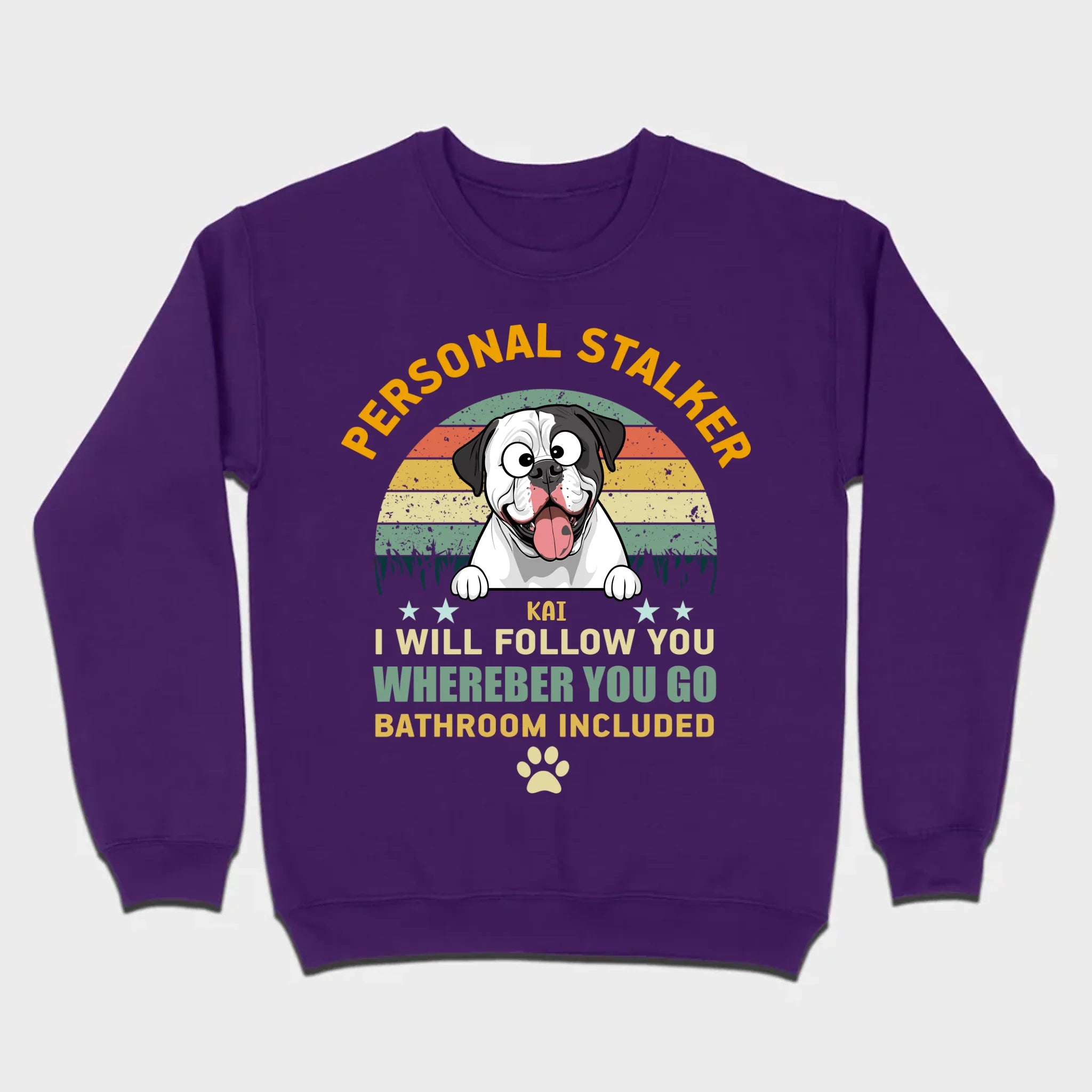 Custom American Bulldog Basic Tee - Personal Stalker Dog Personalized T-Shirts - 89Prints