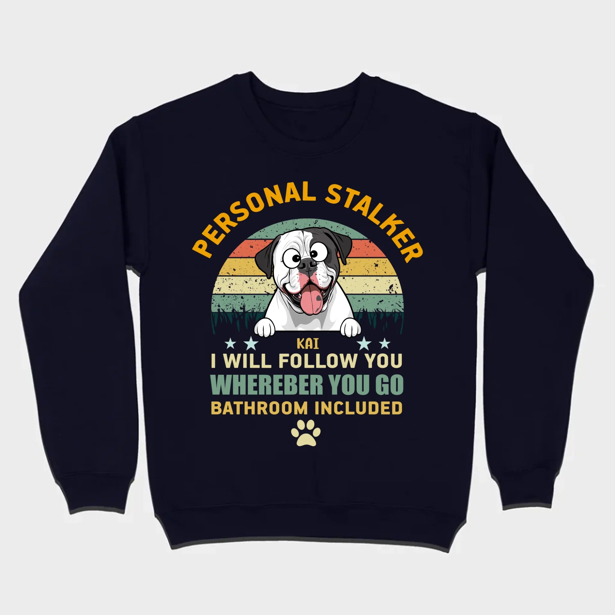 Custom American Bulldog Basic Tee - Personal Stalker Dog Personalized T-Shirts - 89Prints