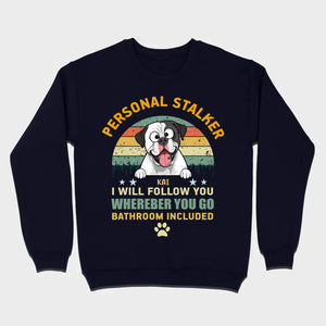 Custom American Bulldog Basic Tee - Personal Stalker Dog Personalized T-Shirts - 89Prints