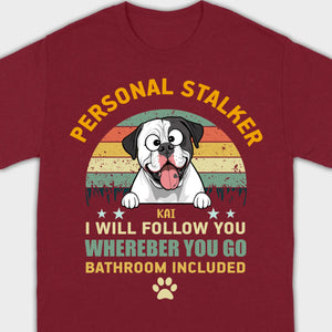Custom American Bulldog Basic Tee - Personal Stalker Dog Personalized T-Shirts - 89Prints