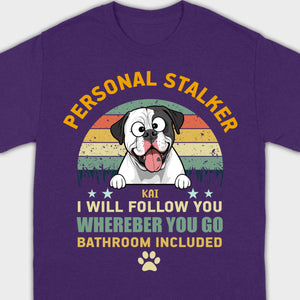 Custom American Bulldog Basic Tee - Personal Stalker Dog Personalized T-Shirts - 89Prints
