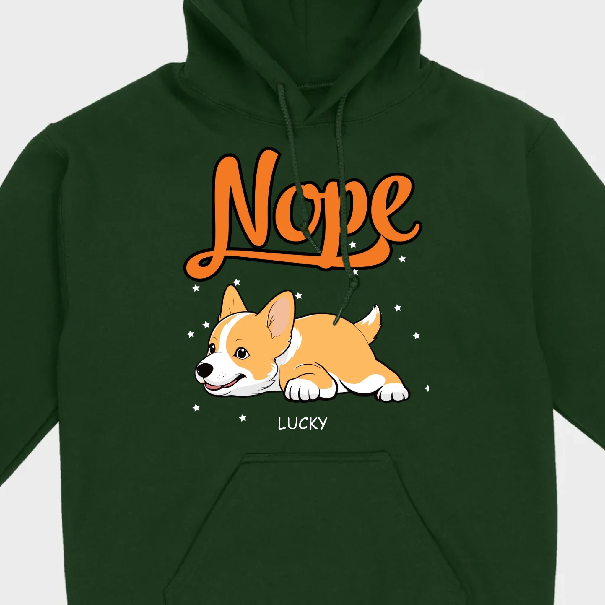 Custom Dog Hoodie - Funny Nope Lazy Dog Design Personalized Gift T-Shirts - 89Prints