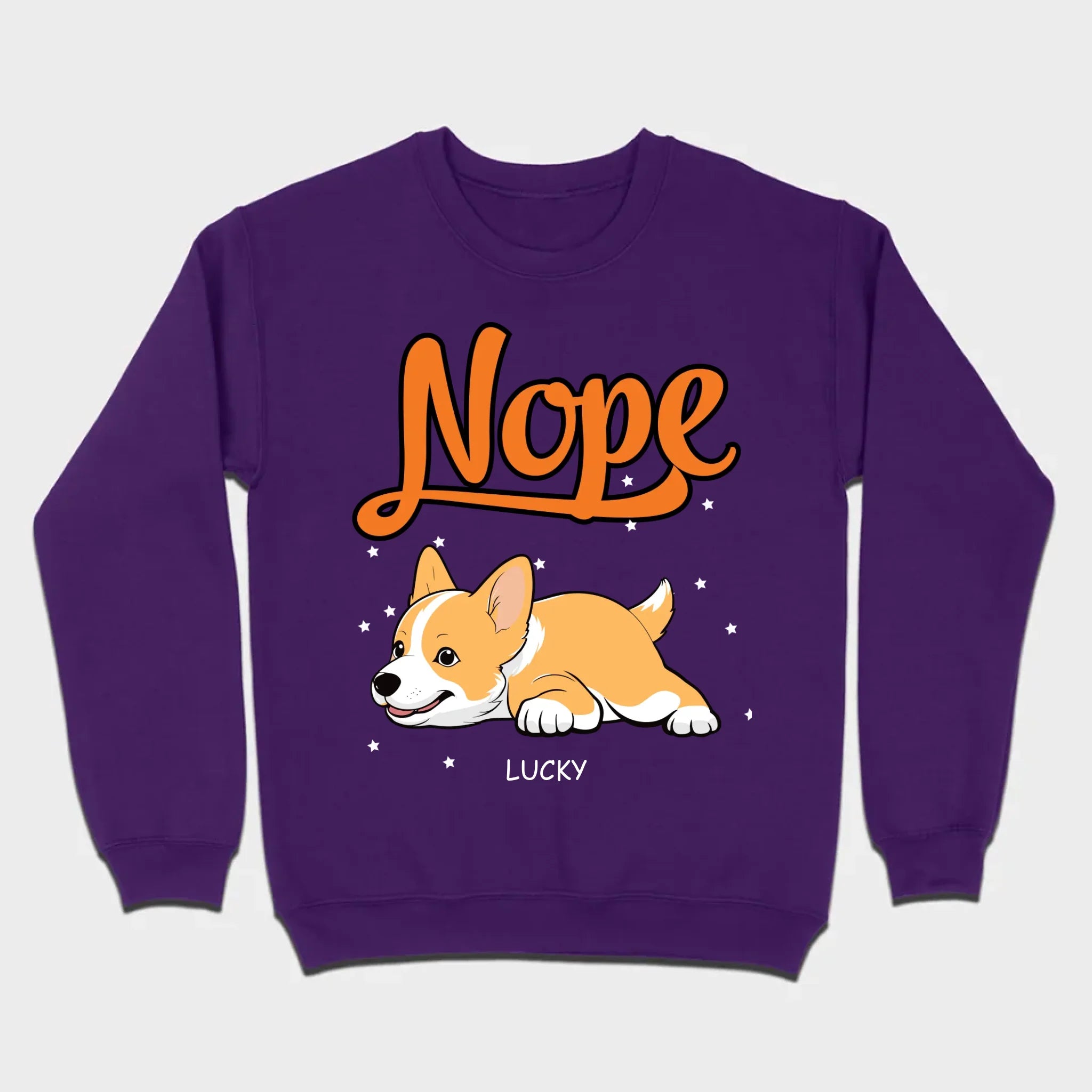 Custom Dog Hoodie - Funny Nope Lazy Dog Design Personalized Gift T-Shirts - 89Prints