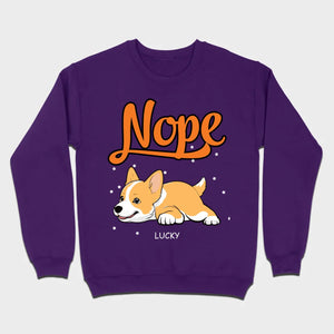 Custom Dog Hoodie - Funny Nope Lazy Dog Design Personalized Gift T-Shirts - 89Prints
