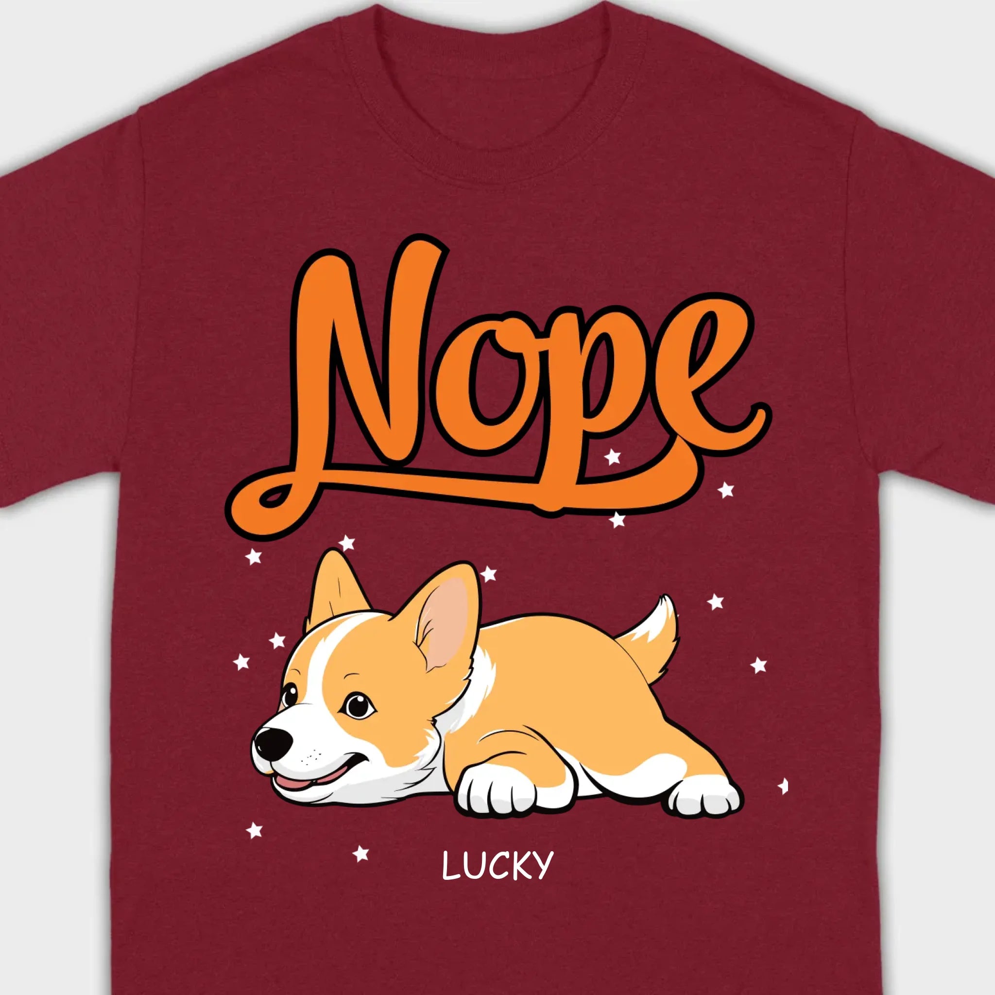 Custom Dog Hoodie - Funny Nope Lazy Dog Design Personalized Gift T-Shirts - 89Prints