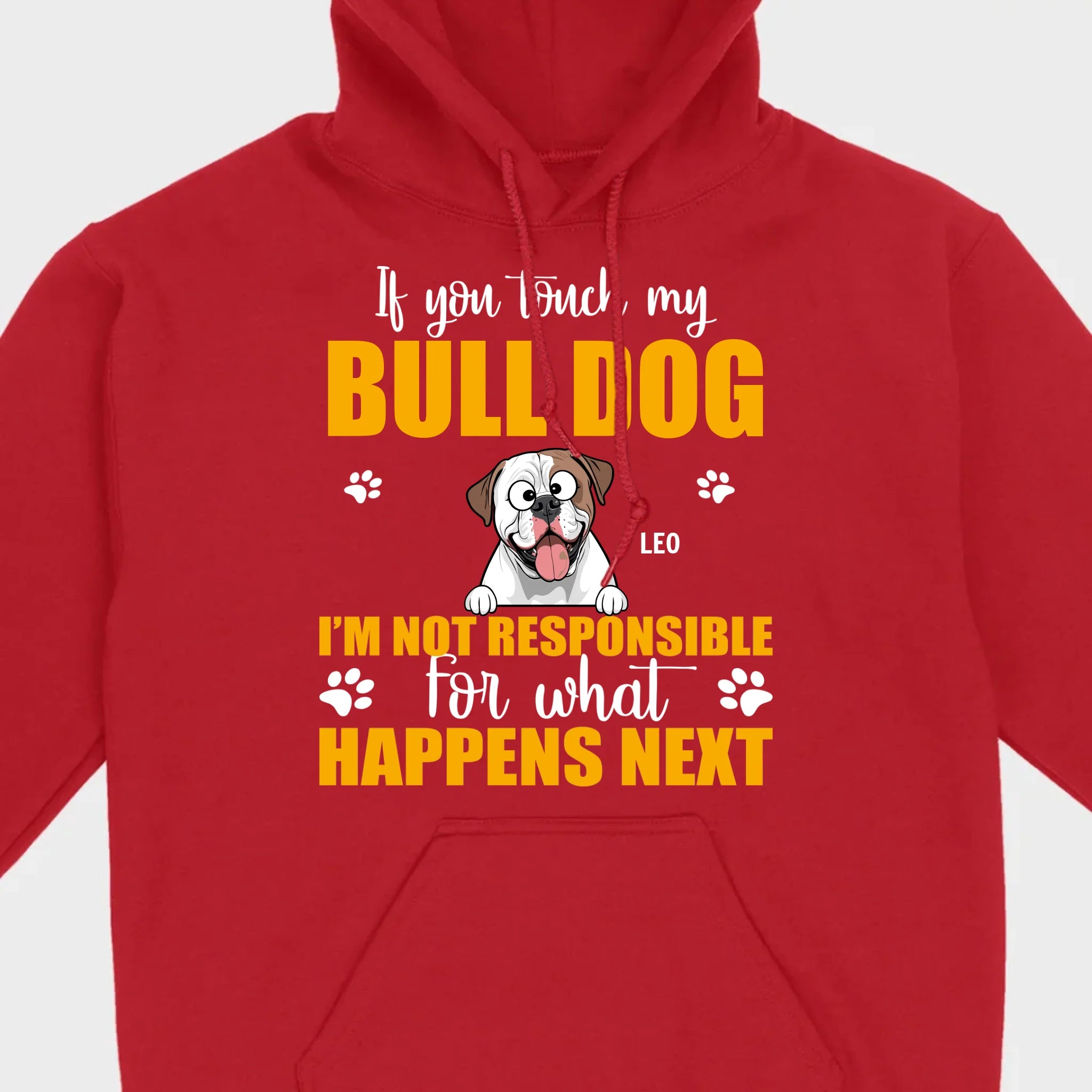 Custom American Bulldog Basic Tee - If You Touch My Bull Dog Personalized Warning T-Shirts - 89Prints