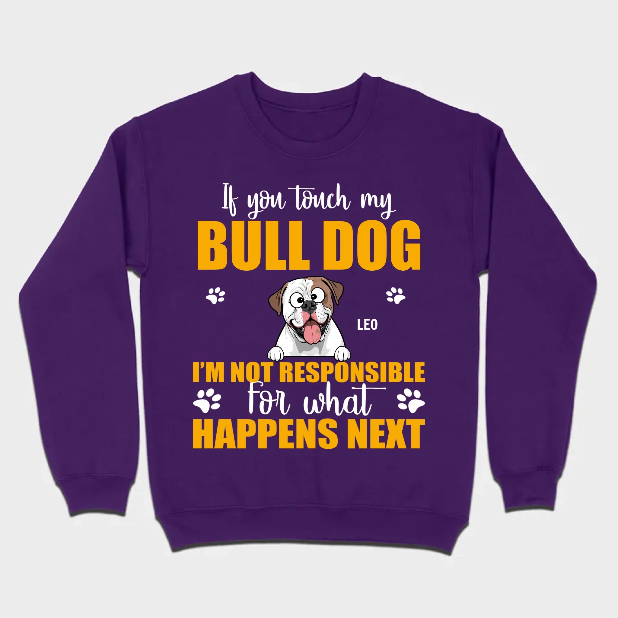 Custom American Bulldog Basic Tee - If You Touch My Bull Dog Personalized Warning T-Shirts - 89Prints
