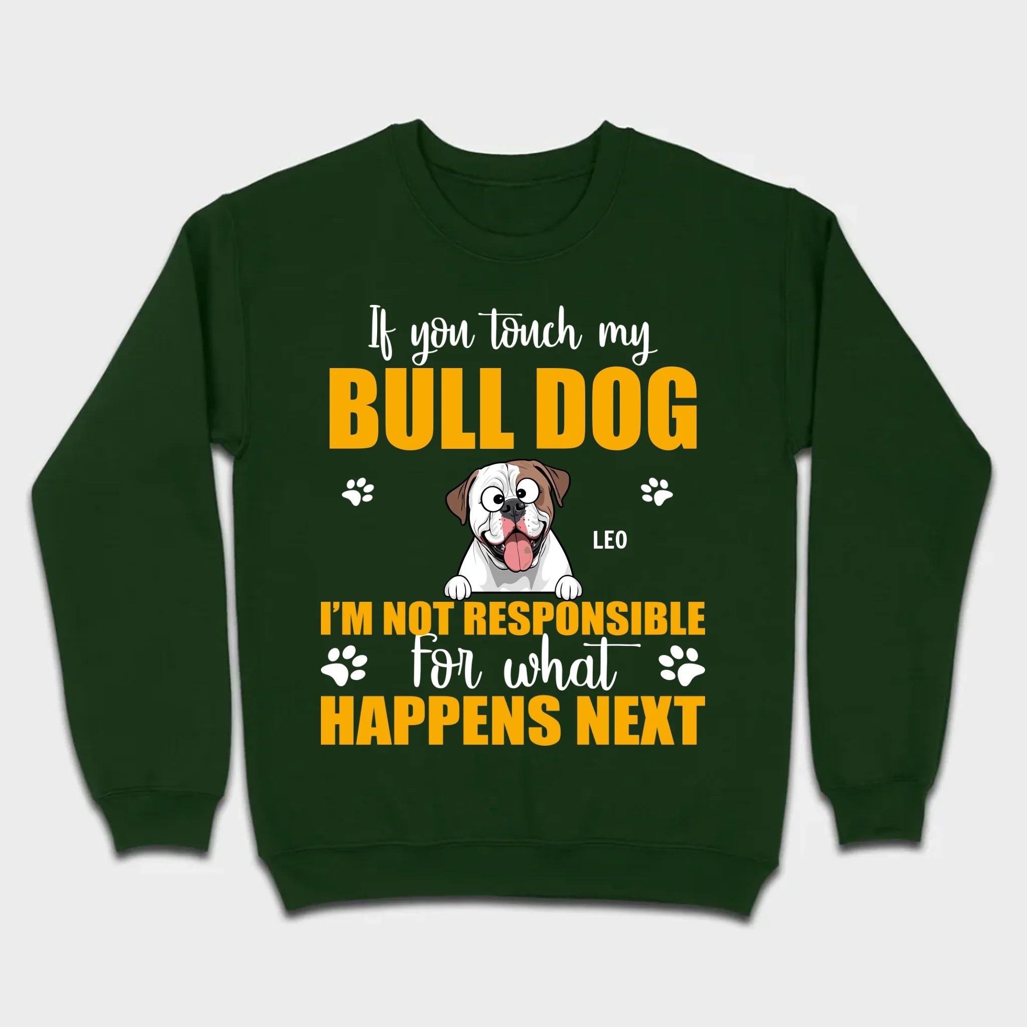 Custom American Bulldog Basic Tee - If You Touch My Bull Dog Personalized Warning T-Shirts - 89Prints
