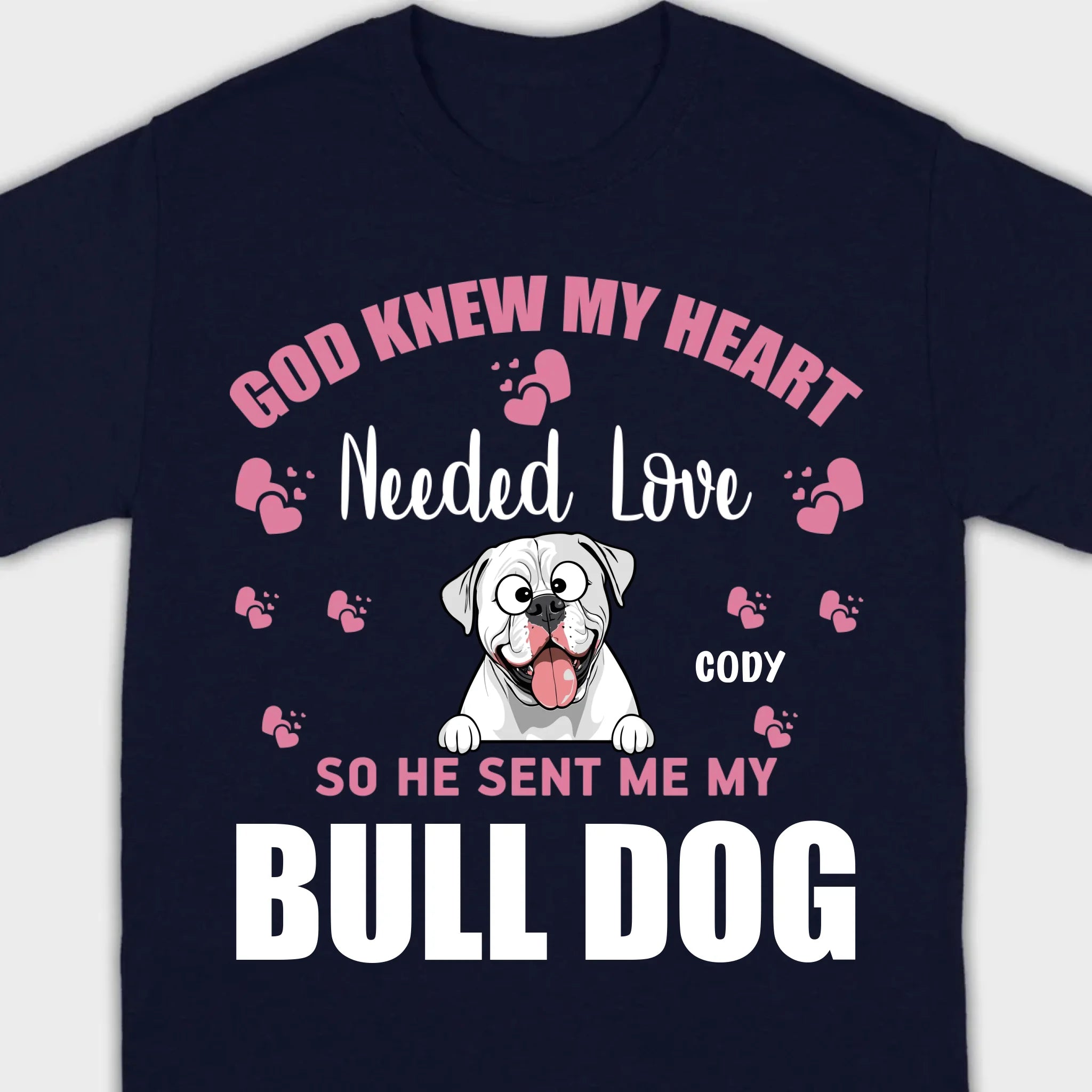 Custom American Bulldog Basic Tee With The Text 