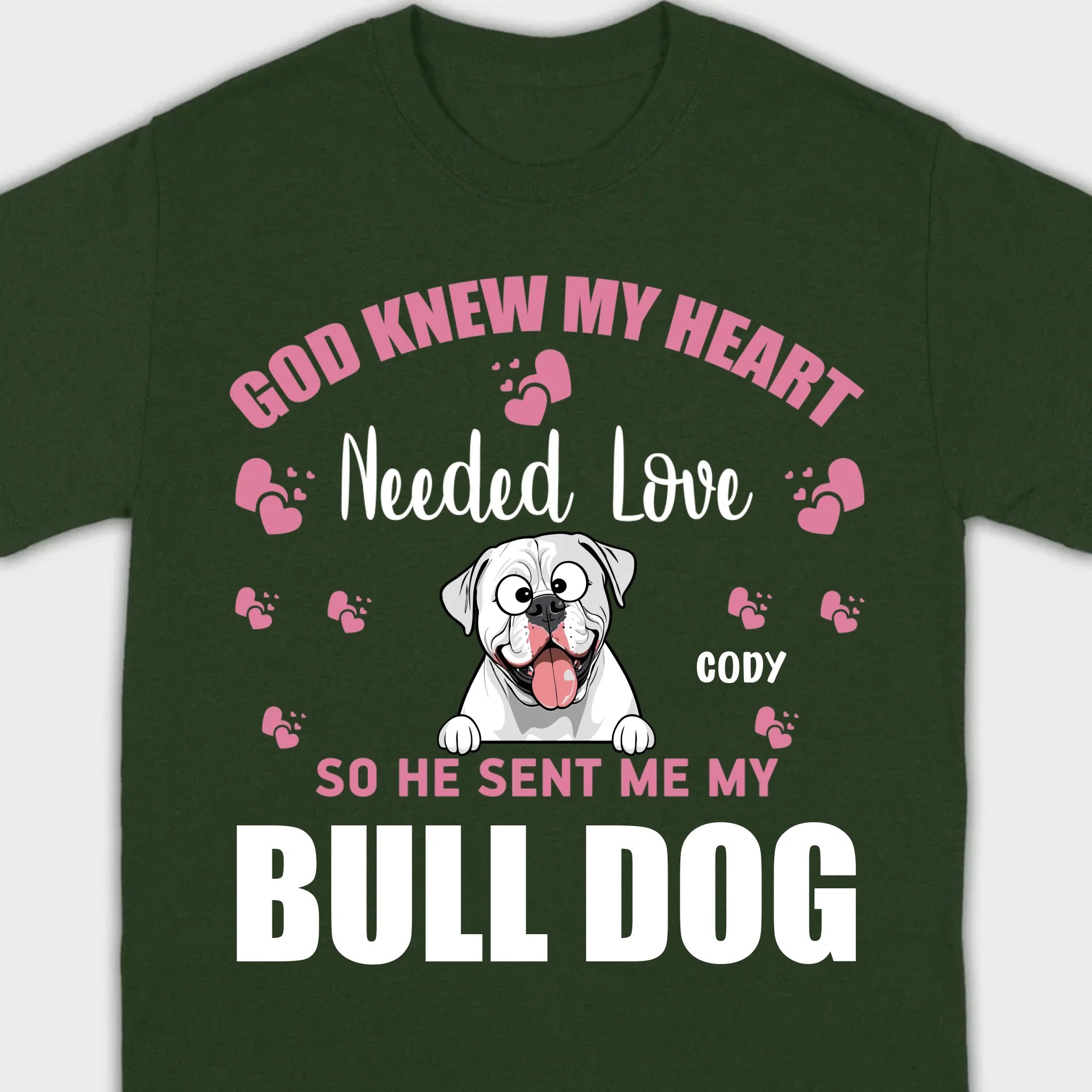 Custom American Bulldog Basic Tee With The Text 